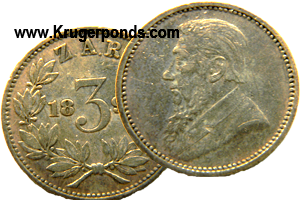 1893 ZAR Threepence Tickey